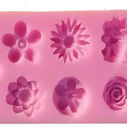 BRIGHTAIL INFRA Silicone Flower Fondant Molds Candle Mold Cake Decoration Molds Scented Wax Molds Resin Art Handcrafted Mould Gypsum Clay Craft Silicone Mold (12 Cavity Flower Mold) image 5