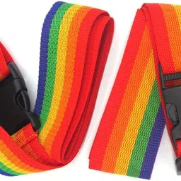 Inditradition (Pack of 2) Adjustable Nylon Luggage Straps Belt, Suitcase Belt TSA Approved (2 Meter, Rainbow Colour) image 2