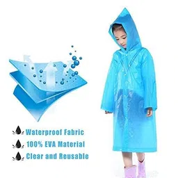 krystle Kids Plain Hooded Raincoat with School Bag & Side Pocket| Rain Fighter I Rain Coat for Boy's I Girl's with Carrying Pouch (Universal, Purple) (Multisize) image 4