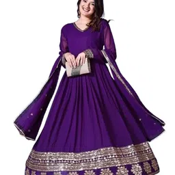 wedani Faux Georgette Embroidered Anarkali Dress for Women image 1