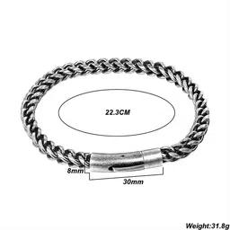 meenaz Bracelets for Men Boys | Silver Bracelet for Men | Chain bracelet for boys | Stainless Steel Bracelet for Men | Magnet platinum Stylish mens Waterproof, Anti-tarnish,Rust free,Skin friendly 784 image 2