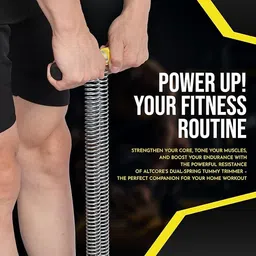 iamalot Double Spring Tummy Trimmer Exercise Equipment – Adjustable Resistance with Foot Straps for Abdominal & Core Strength, Black & Silver image 4