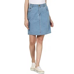 peptrends PepTrendsWomen's Above Knee-Length Denim Skirt image 1