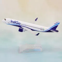 Toys uncle Diecast Aeroplane Scale Model, 16 cm: (A320 Indigo) image 2