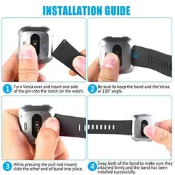 Replacement Bands Compatible with Fitbit Versa/Versa 2 / Versa Lite, Silicone Adjustable Classic Accessory Wristband Fitness Straps for Women Men Small and Large image 3