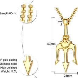 meenaz Pendant for Men combo Black Silver gold Boys Mens boyfriend gents Boy girls Women Unisex Stainless Steel locket fashion 2 Necklace Long Lockets Valentine gift Stylish Simple Chain Pendant-304 image 4