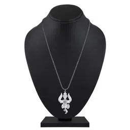 mahi Lord Shiva Trishul & Damroo Pendant and 24 Inch Chian for Men (PAPS1101894PR) image 2