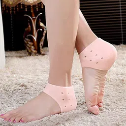 episkey EPISKEY® Anti Heel Silicone Heel Anti Crack Vented Moisturizing Silicone Gel Heel Socks for Swelling, Pain Relief, Foot Care Ankle Support Pad (Skin Color) Silicon Heel Pad For Men & Women (HLF_HEEL) image 1
