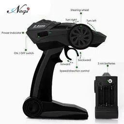 Negi 1:18 Rechargeable Rock Crawling 4WD 2.4 Ghz 4x4 Rally Car Remote Control Monster Truck Kids Play Toys (Plastic,Blue) image 3