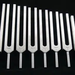 Tuning Fork Steel set of 8 with Rubber Pad having different frequency (256C,288D,320E,341F,384G,426A,480B,512C)| to do Scientific experiments for school college laboratory students image 3