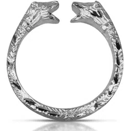 de-autocare Stylish Fashionable Aluminium Material Tiger Face Dual Side Adjustable Openable Lock Free Friendship Zig Zag Design Hand Cuff Wrist Kada Bracelet For Men's And Boy's image 1