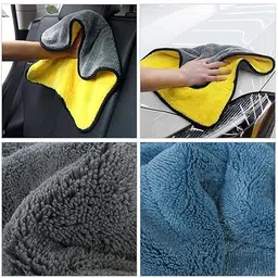 qnjl QNJL-Microfiber Cloth Towel 500 GSM, Pack of 2, for Cycle Car Bike Automobile Dust Exterior Parts Bonut Surface Components Cleaning Cloth for Home Cleaning Size 40x40 cm image 4