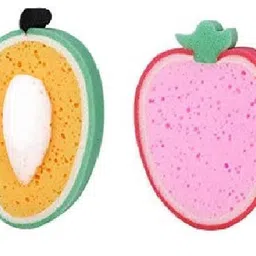 Instakart Kids Babies and Adults Fruit Shaped Bath Soft Sponge, Random Color, 2 Pcs image 5