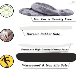 bhains ki ankh Combo Fur Slippers For Women Fuzzy Fur Slippers Girls Fluffy House Slides Outdoor and Indoor image 4