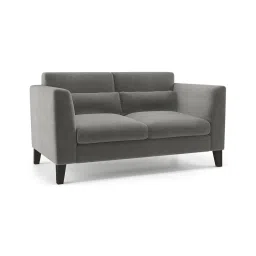 urban ladder create Lewis 2 Seater Fabric Sofa in Ash Grey Velvet Colour image 2