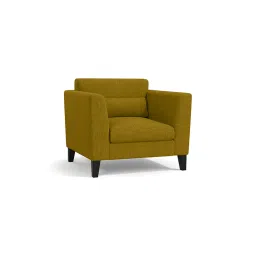 urban ladder create Lewis 1 Seater Fabric Sofa in Olive Green Colour image 2