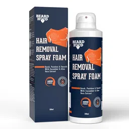 Beardhood Hair Removal Foam Spray with Cucumber & Aloevera - 200 ml image 1