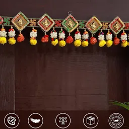 TIED RIBBONS Yellow & Green Artificial Flowers Door Hanging  Bandhanwar Toran image 4