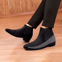 Bxxy Men 9 Cm Hidden Height Increasing Block-Heeled Chelsea Party Boot-picture-31