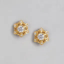 Anouk Sterling Silver Gold Plated Floral Studs Earrings-picture-39