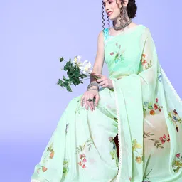 Saree mall Floral Saree with Embellished Border-picture-24