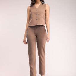 FableStreet V-Neck Sleeveless Waistcoat & Trouser Co-Ord Set-picture-7