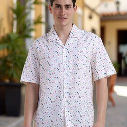 Allen Solly Men Relaxed Fit Cuban Collar Geometric Printed Cotton Casual Shirt-picture-15