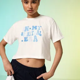 HRX by Hrithik Roshan Women Typography Printed Pure Cotton T-shirt-picture-35