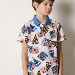 Jack & Jones Junior Boys Abstract Printed Polo Collar Cotton T-shirt-picture-12