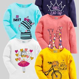 KUCHIPOO Girls Multicoloured & space cadet 5 Printed T-shirt-picture-26