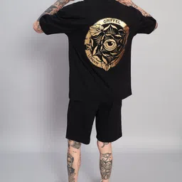 GRIFFEL Men Printed Drop-Shoulder Sleeves Ultralite T-shirt-image-24