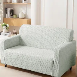 HOUSE OF QUIRK Jacquard Fabric Five Seater 220 GSM Texture Sofa Cover-image-56
