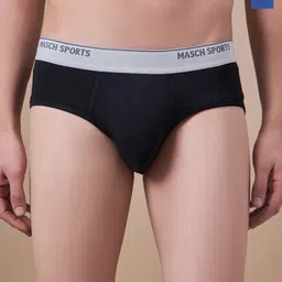 Masch Sports Pack Of 2 Antimicrobial Basic Briefs BRF-2-SOL-ET-BLK-BLU-picture-29