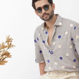 RARE RABBIT Men Alcoron Regular Fit Geometric Printed Shirt-picture-32