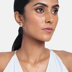 I Jewels Rose Gold-Plated Pearl Stone Studded Jewellery Set-picture-11