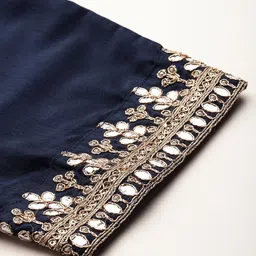 Indo Era Ethnic Motifs Embroidered Gotta Patti Kurta With Trousers & Dupatta image 3