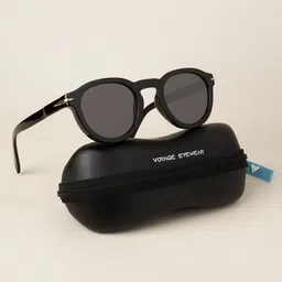 Voyage Unisex Black Lens & Black Round Sunglasses 2279MG3609-Black-picture-16