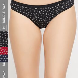 SECRETS BY ZEROKAATA Women Pack of 4 Assorted Antimicrobial Printed Basic Briefs-picture-30