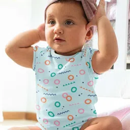 Ola! Otter Infants Geometric Printed Organic Cotton Bodysuit-picture-12