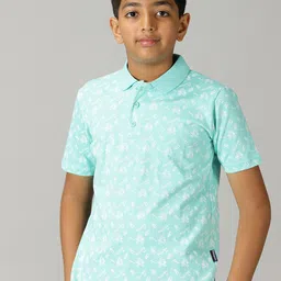 KiddoPanti Boys Polo Collar Conversational Printed Cotton T-shirt-picture-51