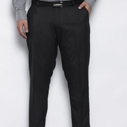 Hardsoda by The Indian Garage Co Men Plus Size Woven Design Formal Trousers-picture-33