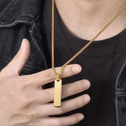 Designs & You Stainless Steel Gold-Plated Geometric Pendants With Chains-picture-16