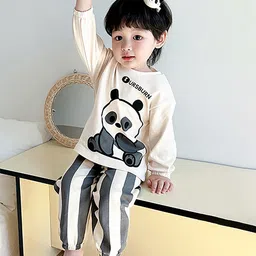 StyleCast x Revolte Boys Off White Graphic Printed T-Shirt & Pyjama-picture-32