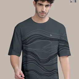 BULLMER Men Pack Of 2 Round Neck Printed Oversized T-shirts-picture-20