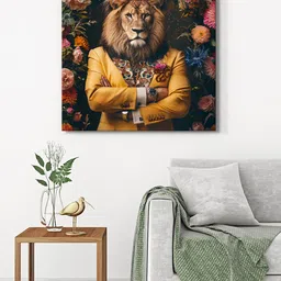999Store Brown & Orange Coloured Golden Lion Canvas Wall Art-picture-23