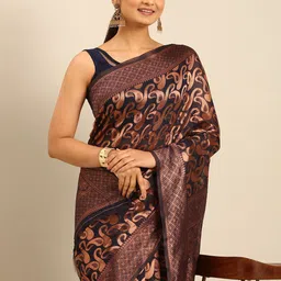 SANGAM PRINTS Paisley Woven Design Saree-image-13