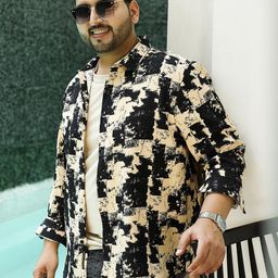 Instafab Plus Abstract Printed Comfort Acrylic Casual Shirt-image-84