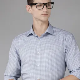 Park Avenue Slim Fit Micro Checked Pure Cotton Formal Shirt-picture-21