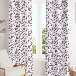 Trance Home Linen Mauve & White 2 Pcs Printed Room Darkening Pure Cotton Door Curtains-picture-17