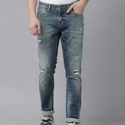 SPYKAR Men Skinny Fit Low-Rise Mildly Distressed Heavy Fade Stretchable Jeans-picture-38